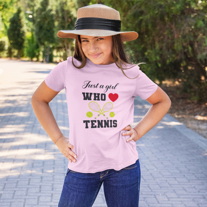 Kids Just a Girl who Loves Tennis T-Shirt The Shophaul