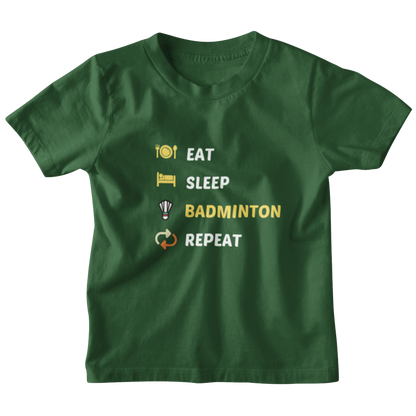 Kids Eat Sleep Badminton T-Shirt The Shophaul