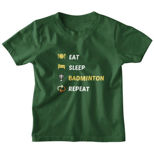 Kids Eat Sleep Badminton T-Shirt The Shophaul