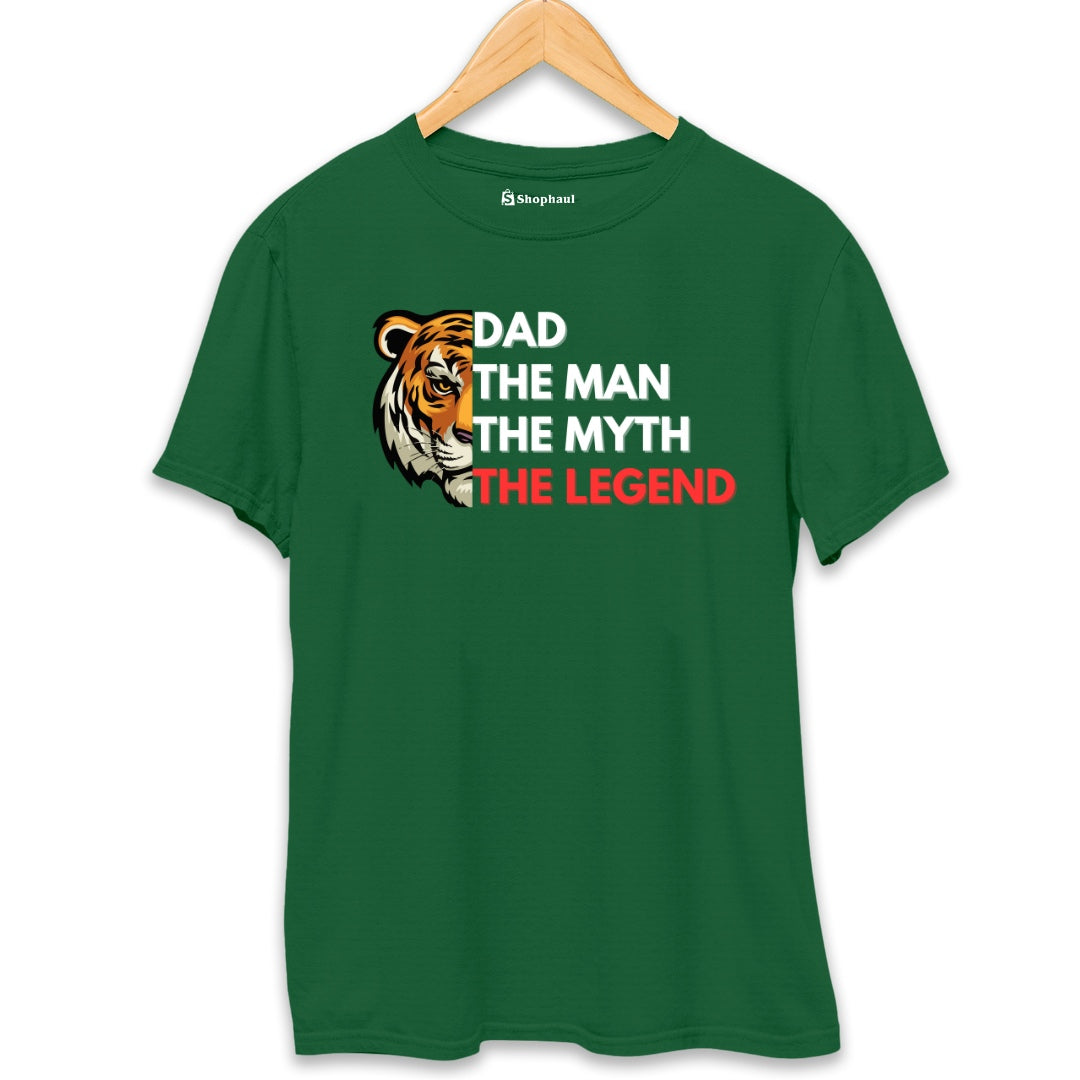 The Man The Myth The Legend Tiger T-Shirt  Bottle-Green-XXL