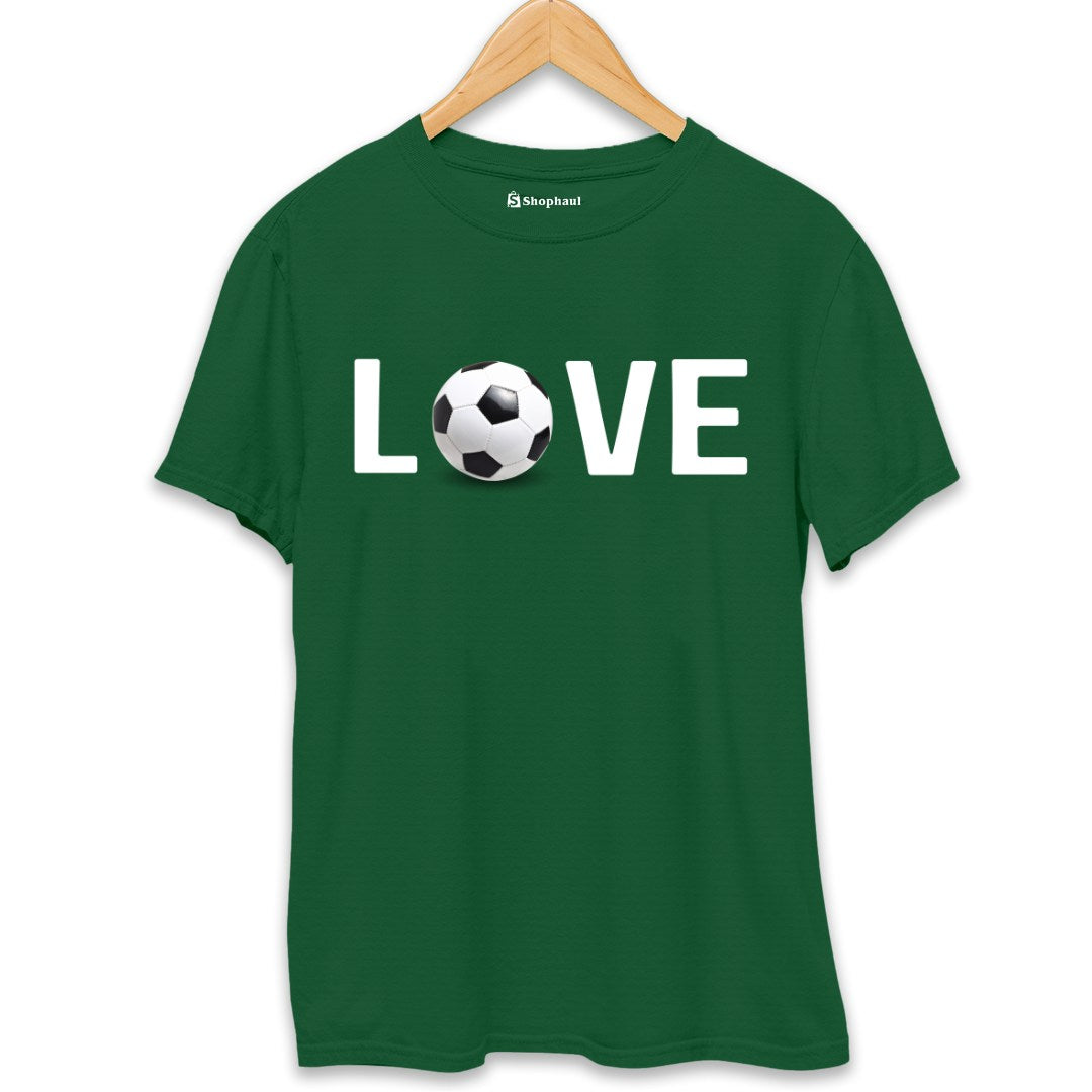 Love Football T-Shirt  Bottle-Green-XXL