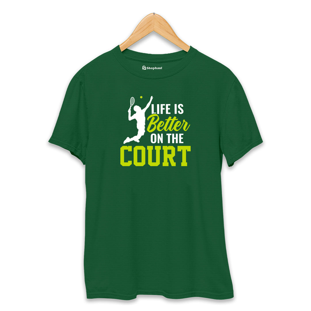Life is Better on Court Tennis T-Shirt for Men & Women – The