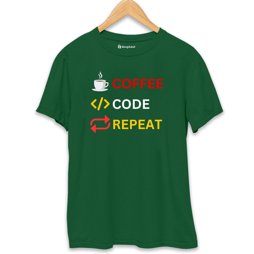 Coffee Code Repeat Coding T-Shirt The Shophaul