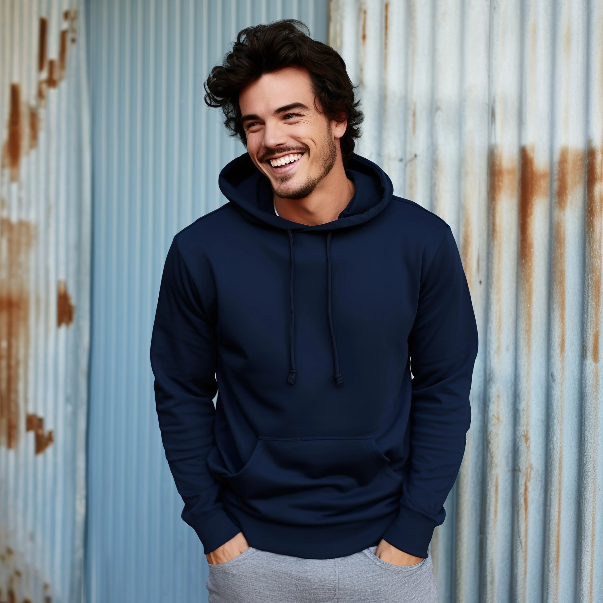 Unisex Plain Hoodie - Navy Blue