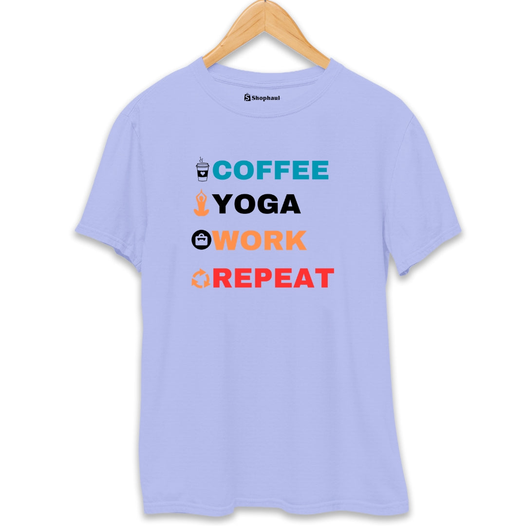 Coffee Yoga Work Repeat T-Shirt The Shophaul