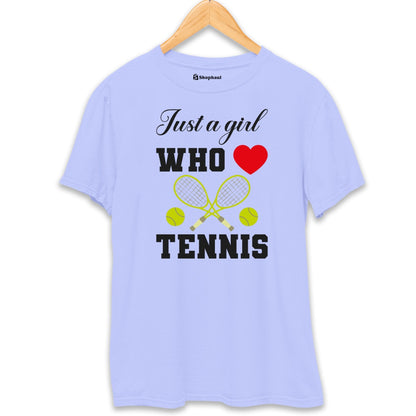 Just a Girl Who loves Tennis T-Shirt  Lavender-XXL