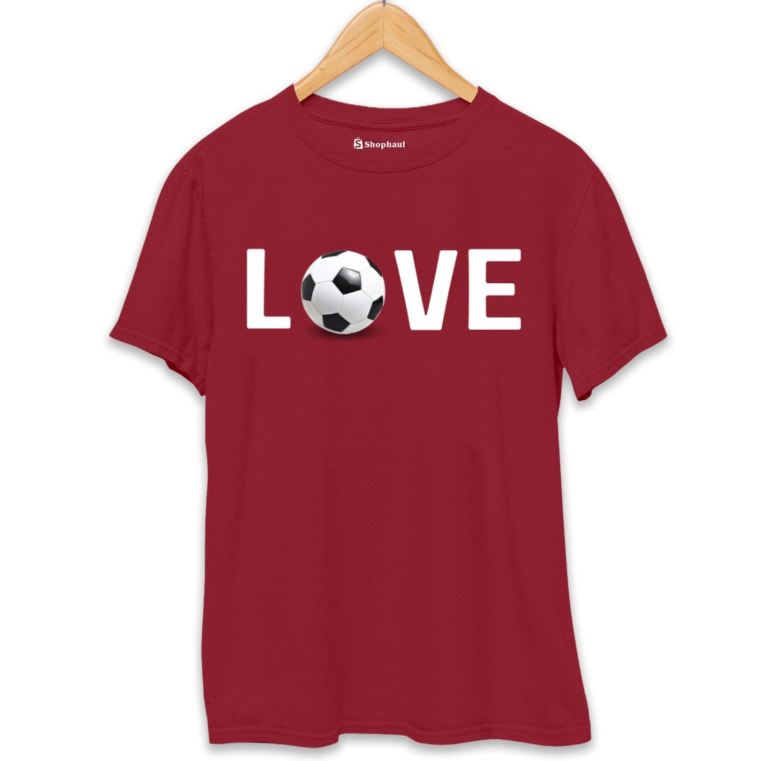 Love Football T-Shirt  Maroon-XXL