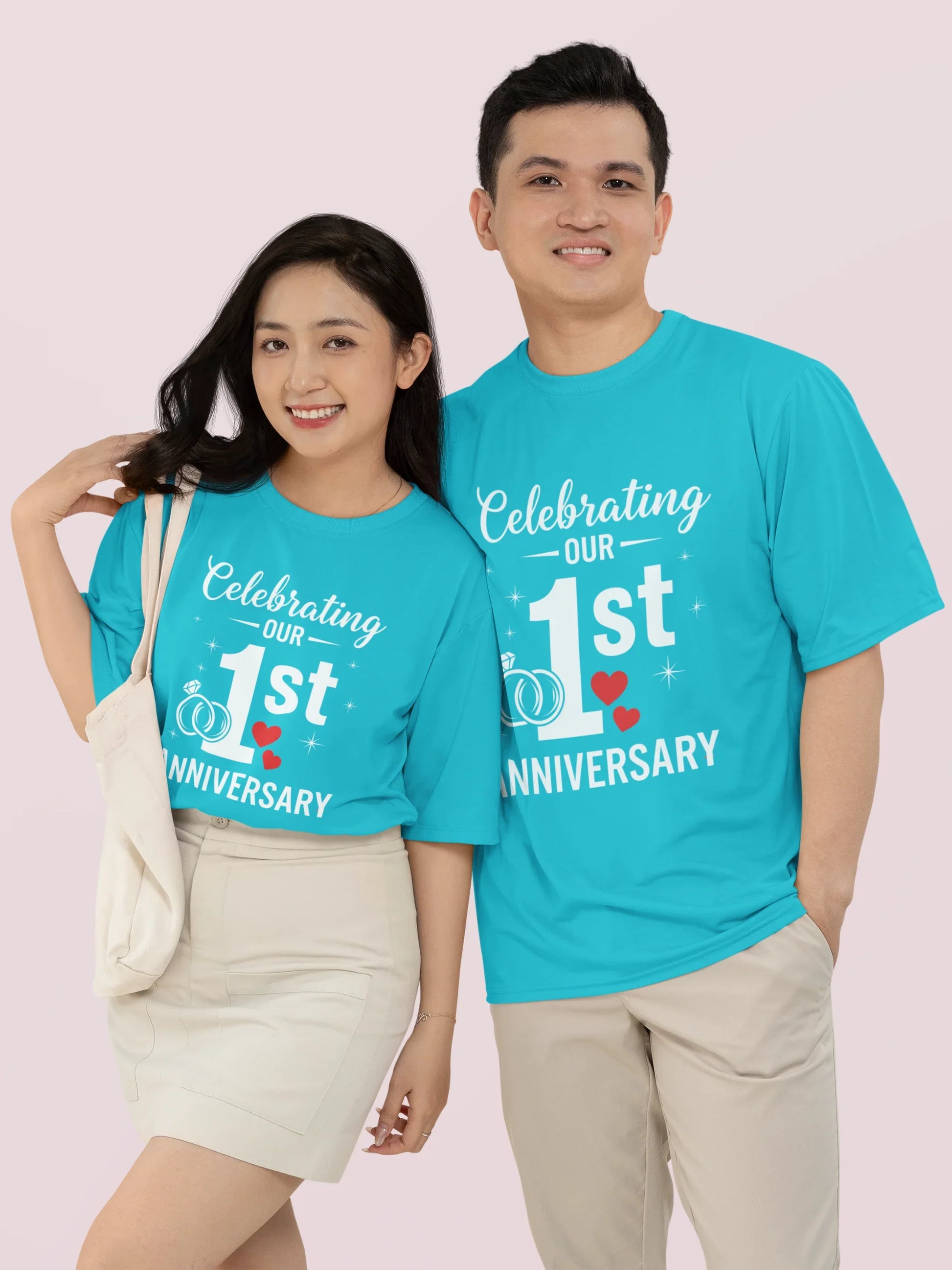 1st Anniversary T-Shirt for Couple The Shophaul Designs
