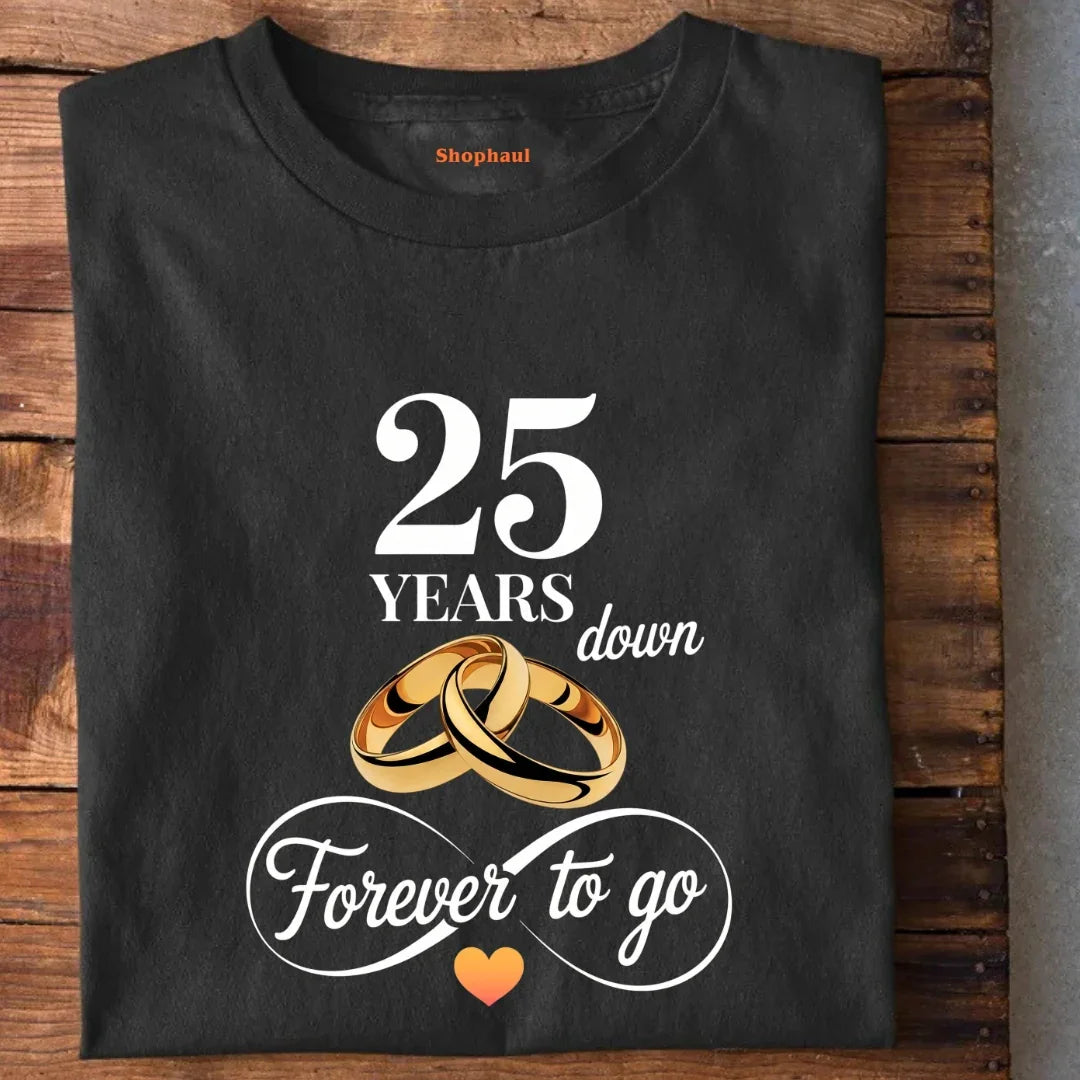 25th Anniversary T-Shirt for Couple The Shophaul Designs