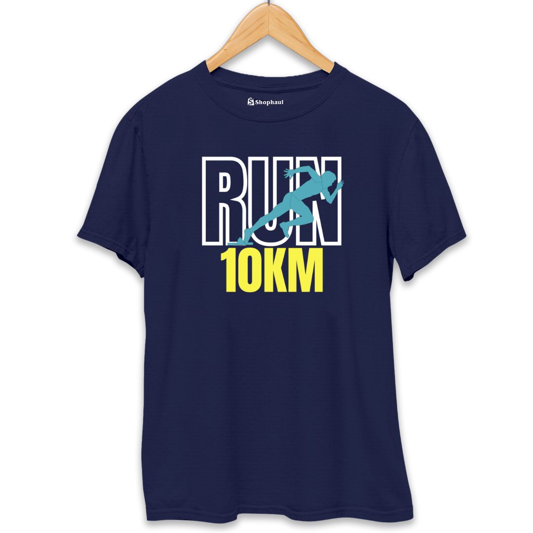 RUN 10KM Running T-Shirt  Navy-Blue-XXL