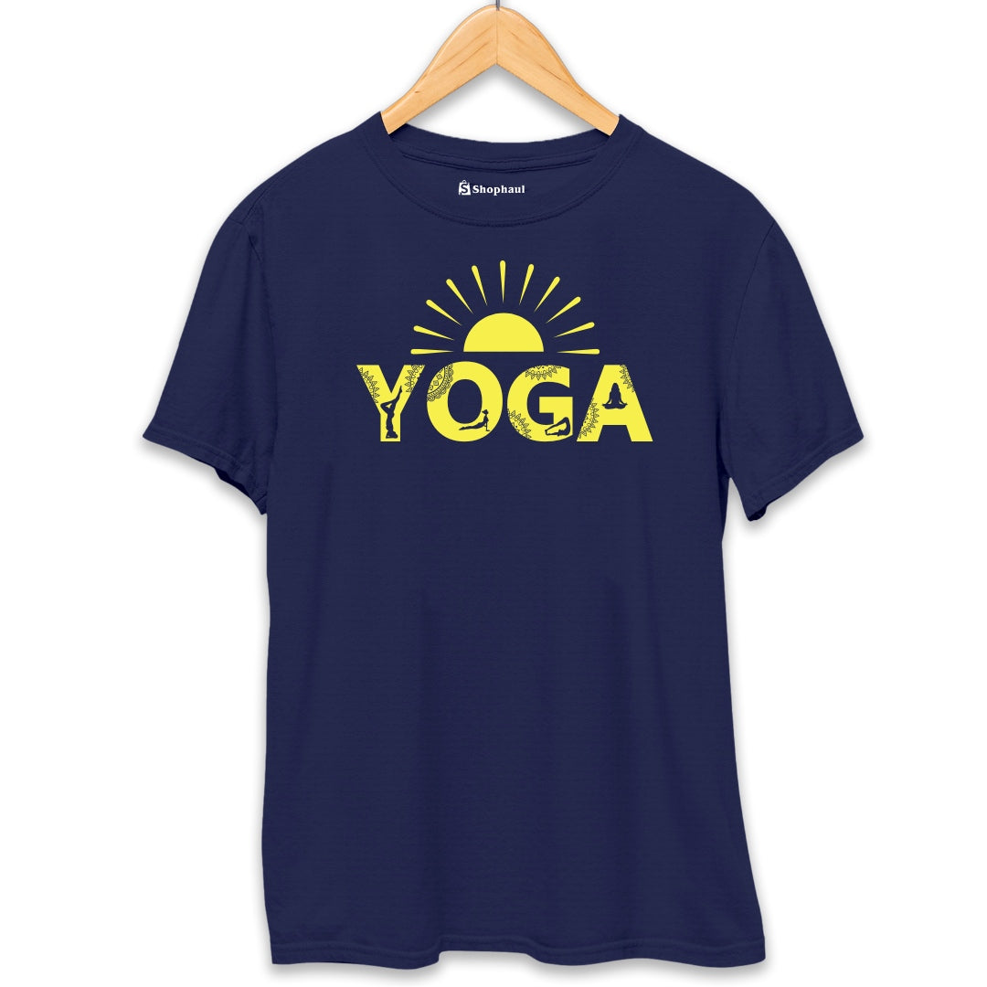 Morning Yoga T-Shirt  Navy-Blue-XXL