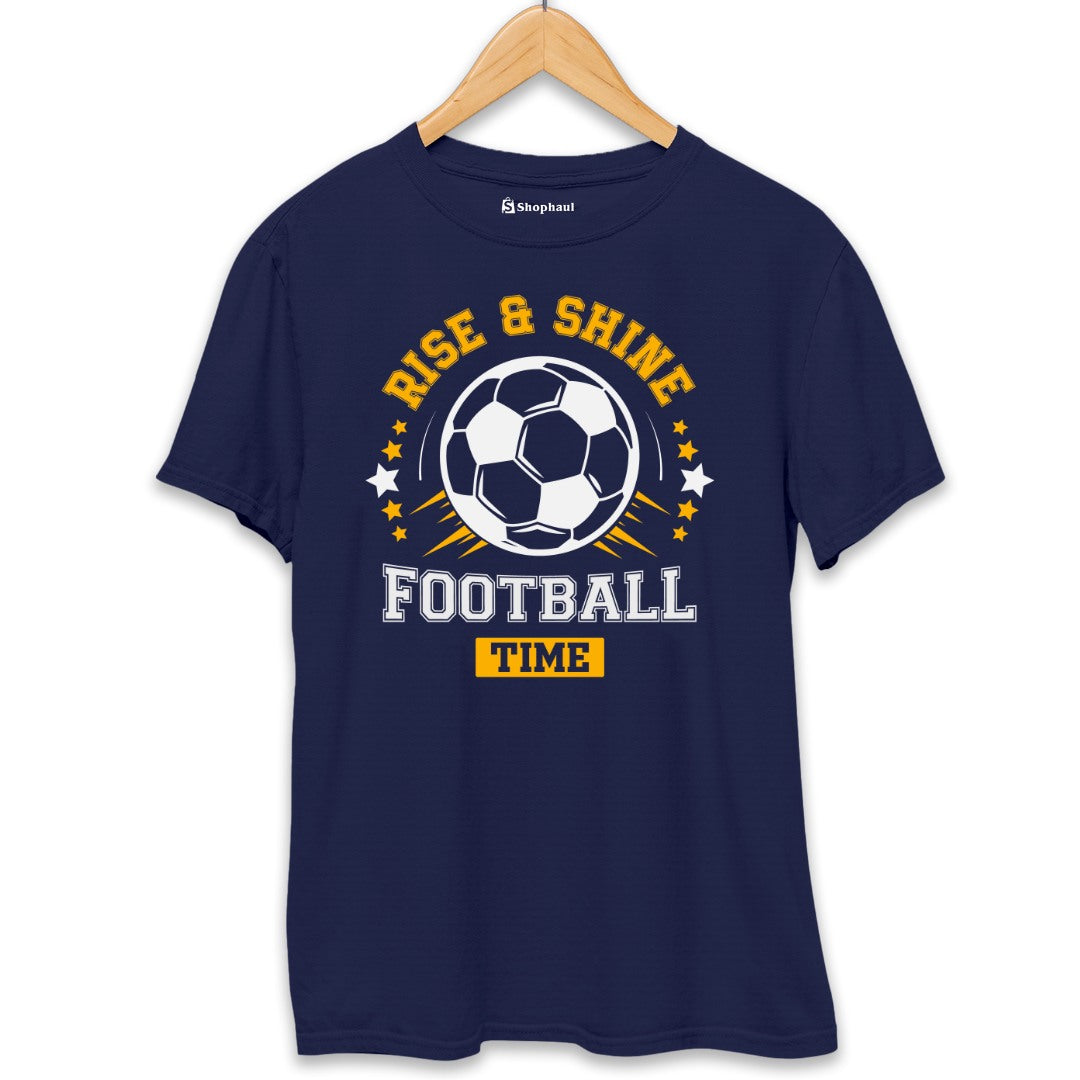 Rise Shine Football Time T-Shirt  Navy-Blue-XXL