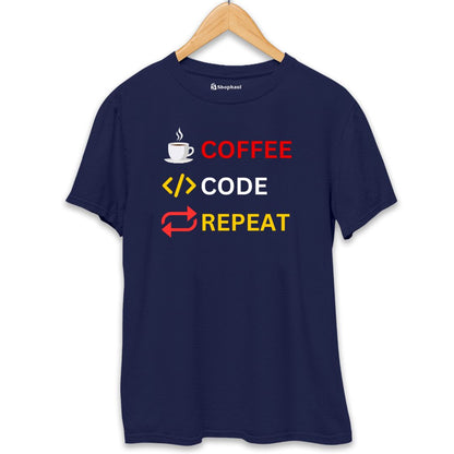 Coffee Code Repeat Coding T-Shirt The Shophaul