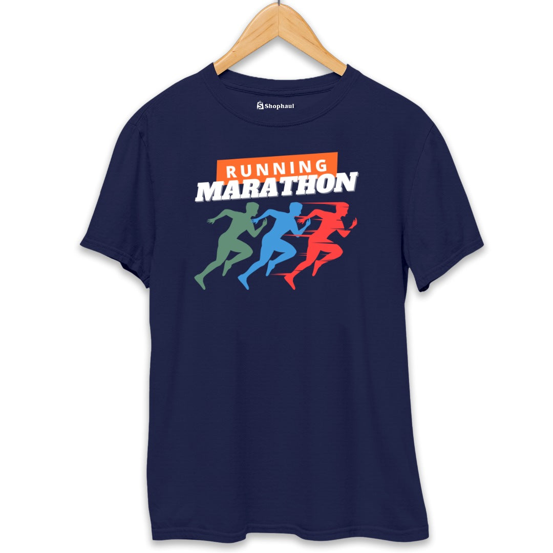 Running Marathon T-Shirt  Navy-Blue-XXL