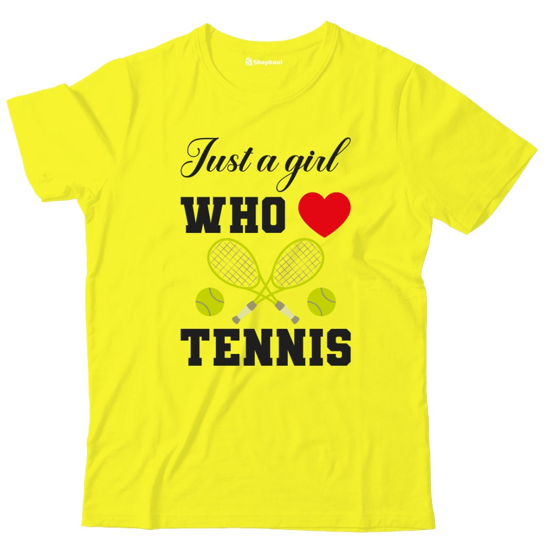 Kids Just a Girl who Loves Tennis T-Shirt The Shophaul