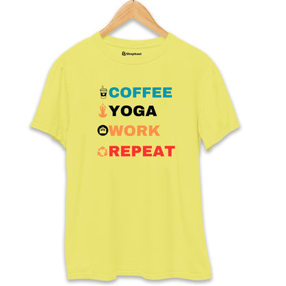 Coffee Yoga Work Repeat T-Shirt The Shophaul