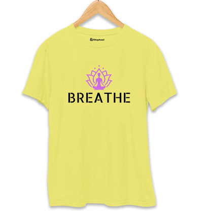 Breathe Yoga T-Shirt  New-Yellow-XXL