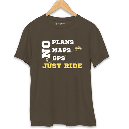 No Plans No Maps Just Ride Biker T-Shirt The Shophaul