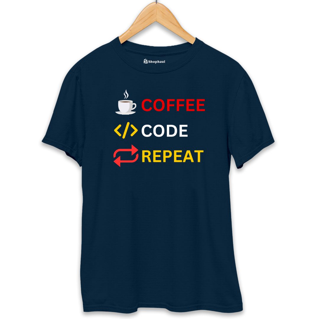 Coffee Code Repeat Coding T-Shirt The Shophaul