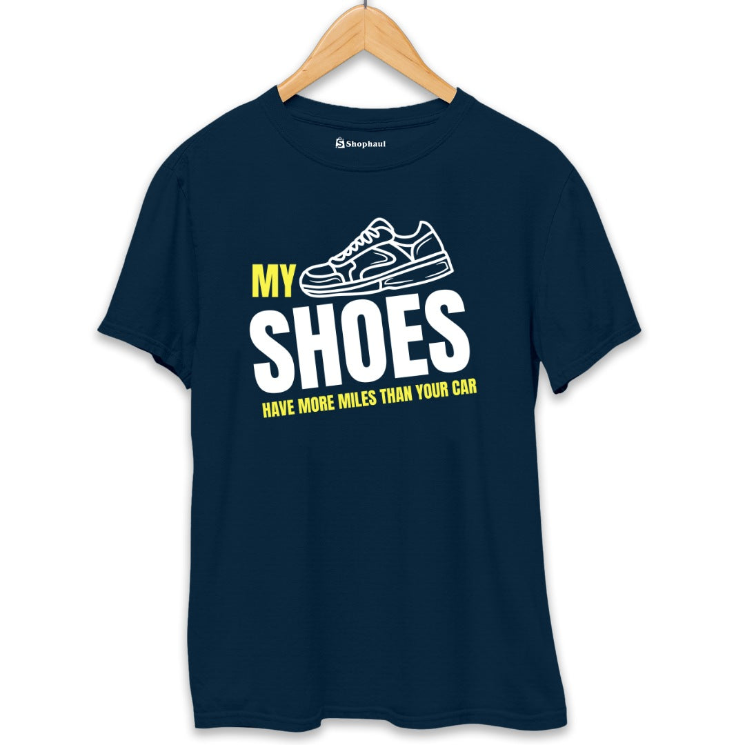 My Shoes Have More Miles Running T-Shirt  Petrol-Blue-XXL