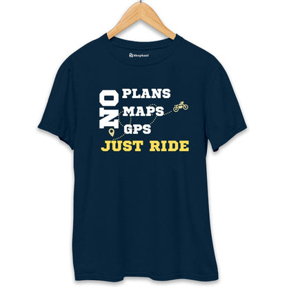 No Plans No Maps Just Ride Biker T-Shirt The Shophaul