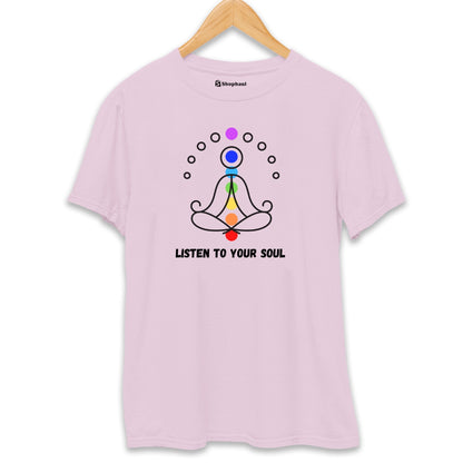 Listen to your Soul Yoga T-Shirt  Light-Baby-Pink-XXL