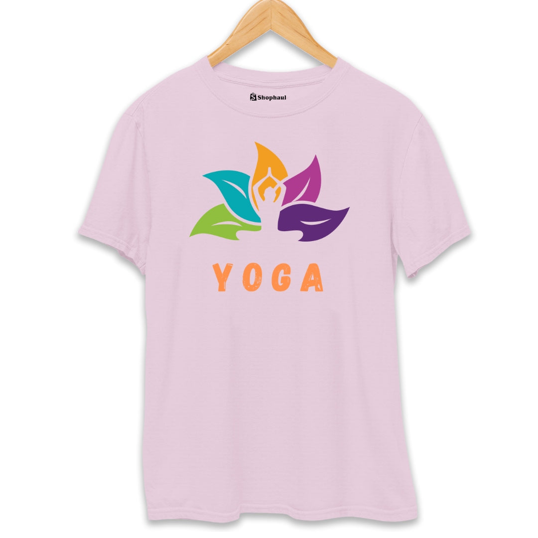 Yoga Fitness T-Shirt  Light-Baby-Pink-XXL