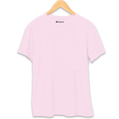 Light Baby Pink Round Neck Plain T-Shirt