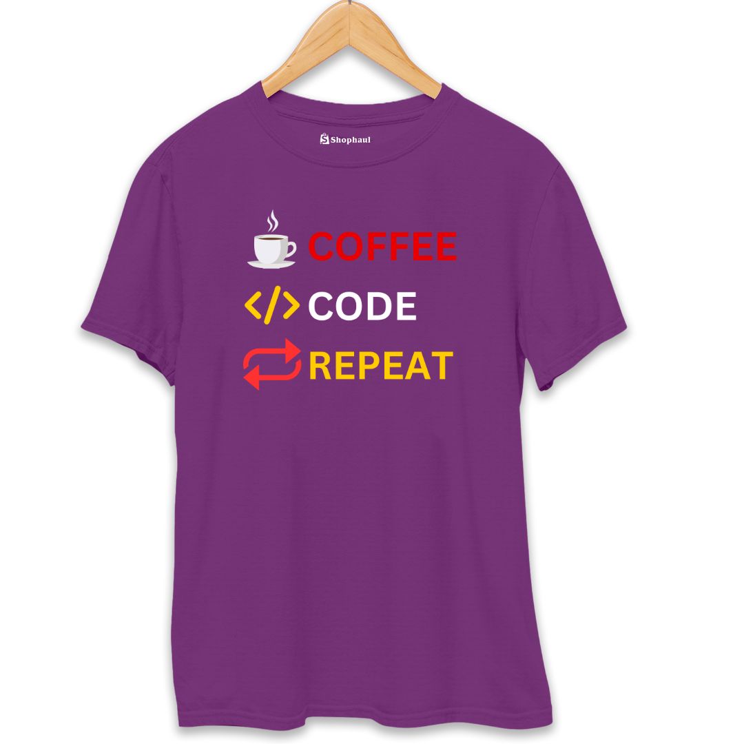 Coffee Code Repeat Coding T-Shirt The Shophaul