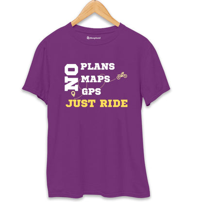 No Plans No Maps Just Ride Biker T-Shirt The Shophaul