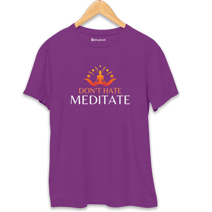 Don't Hate Meditate T-Shirt  Purple-XXL