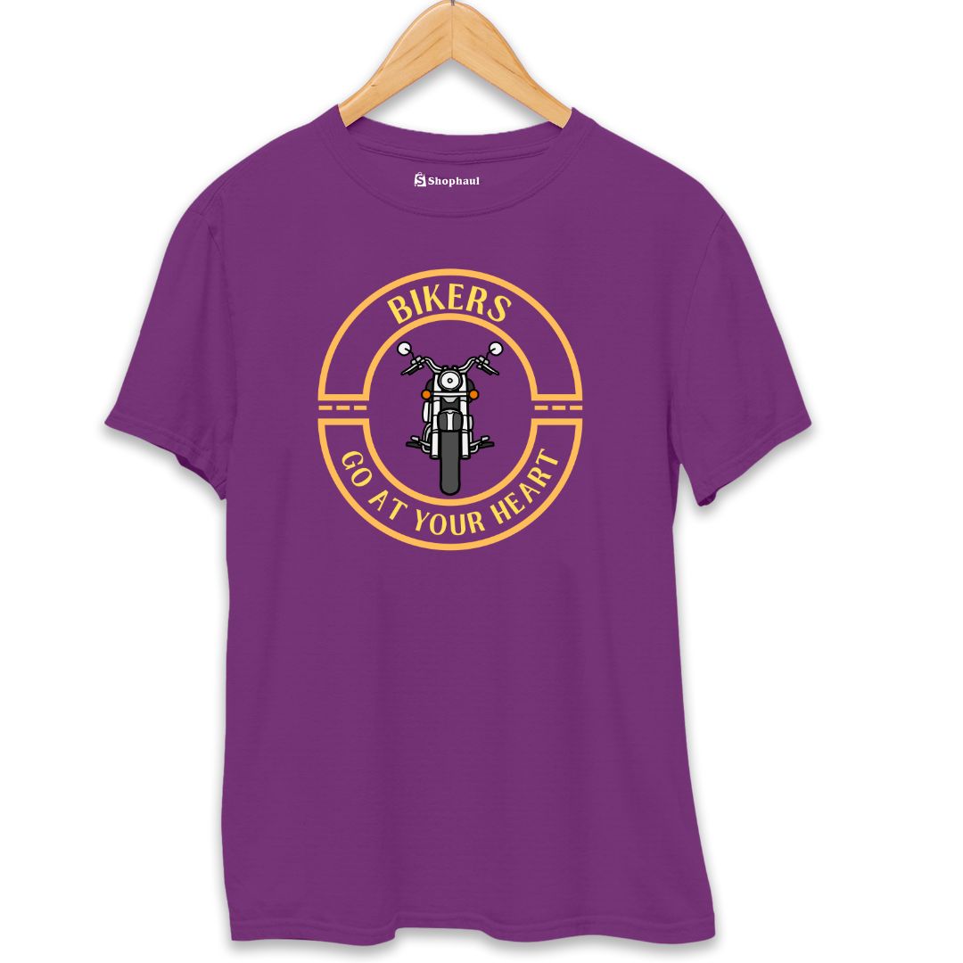 Go at your Heart Biker T-Shirt  Purple-XXL