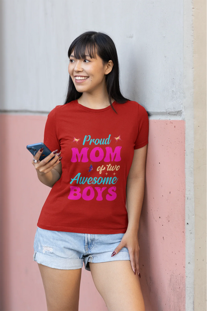 Proud Mom of two Awesome Boys T-Shirt 