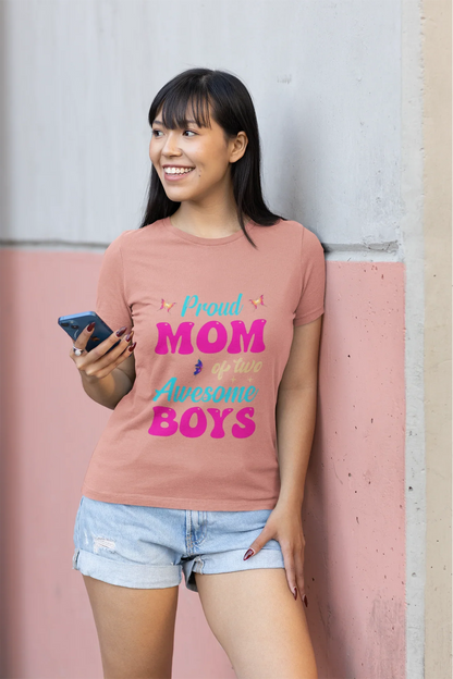 Proud Mom of two Awesome Boys T-Shirt 