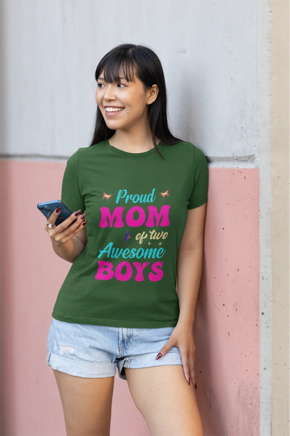 Proud Mom of two Awesome Boys T-Shirt 