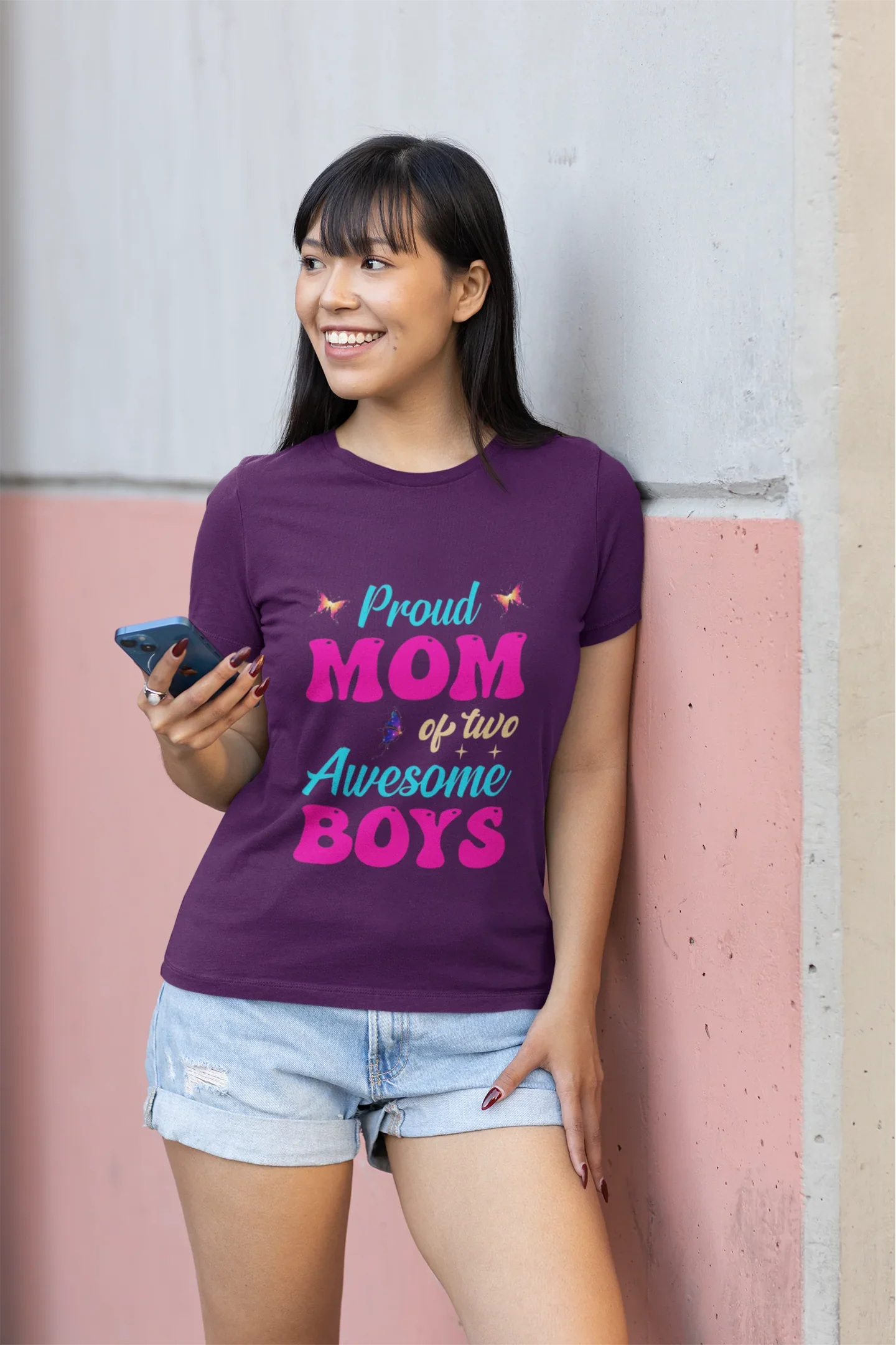 Proud Mom of two Awesome Boys T-Shirt 