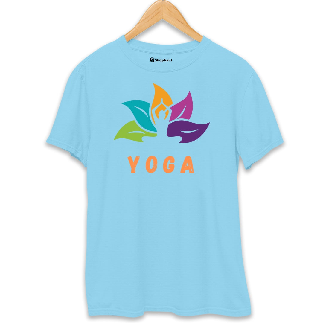 Yoga Fitness T-Shirt  SkyBlue-XXL