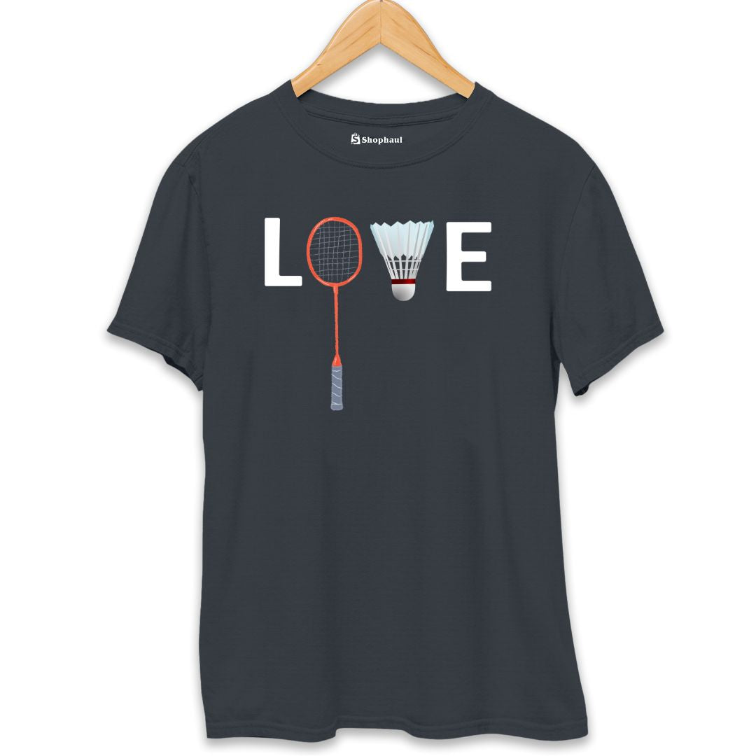 Love Badminton T-Shirt steel grey