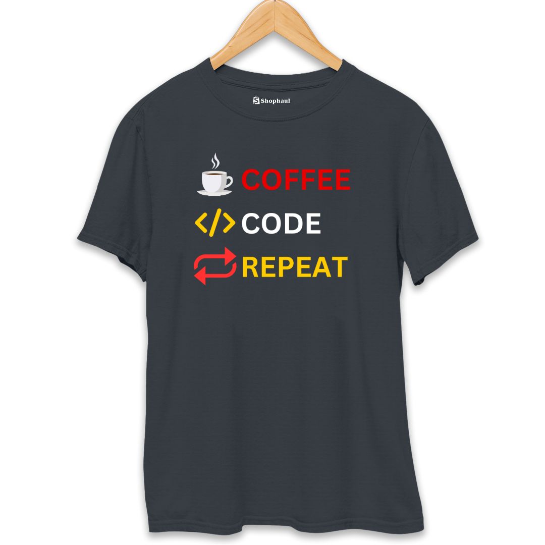 Coffee Code Repeat Coding T-Shirt The Shophaul