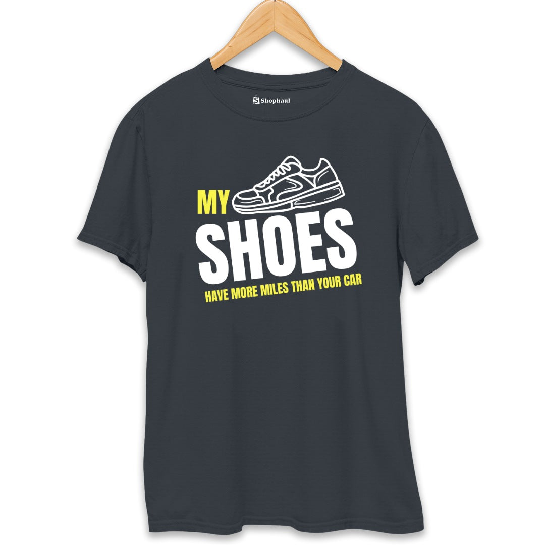 My Shoes Have More Miles Running T-Shirt  Steel-Grey-XXL