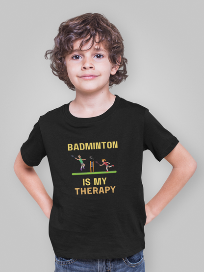 Kids Badminton is My Therapy T-Shirt The Shophaul