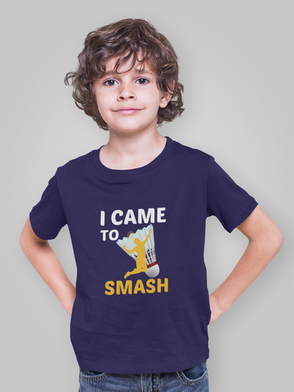 Kids I came to Smash Badminton T-Shirt The Shophaul