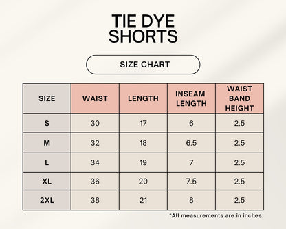 Unisex Tie Dye Shorts - Yellow