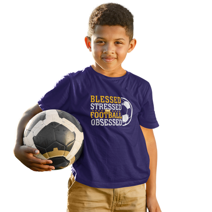 Kids Stressed Blessed Football T-Shirt The Shophaul