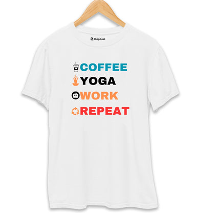 Coffee Yoga Work Repeat T-Shirt The Shophaul