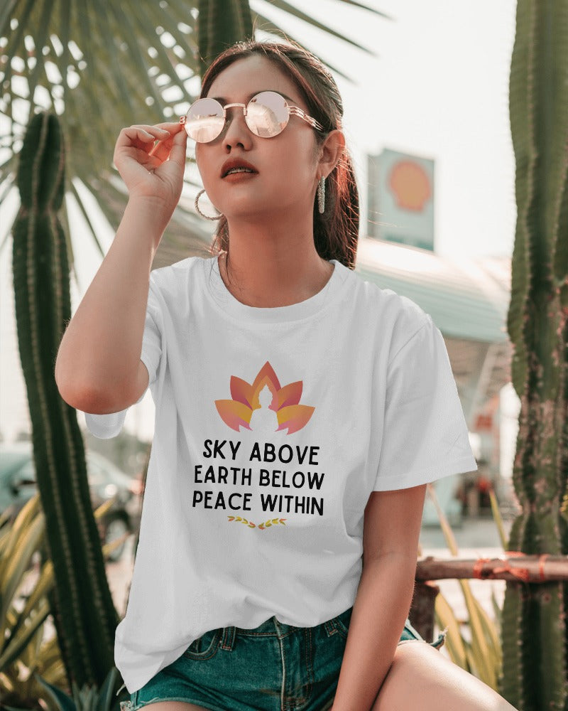 Sky Above Peace Within Yoga T-Shirt 