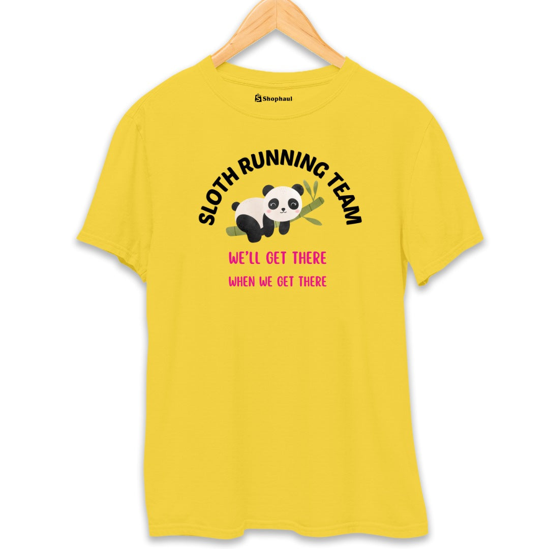 Running Panda T-Shirt  Yellow-XXL