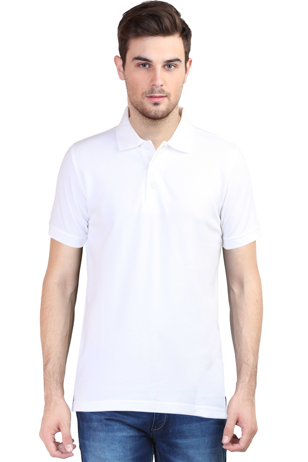 Polo T-Shirt Half Sleeve - White The Shophaul