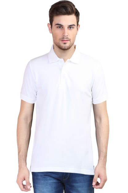 Polo T-Shirt Half Sleeve - White The Shophaul