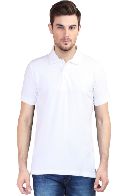 Polo T-Shirt Half Sleeve - White The Shophaul